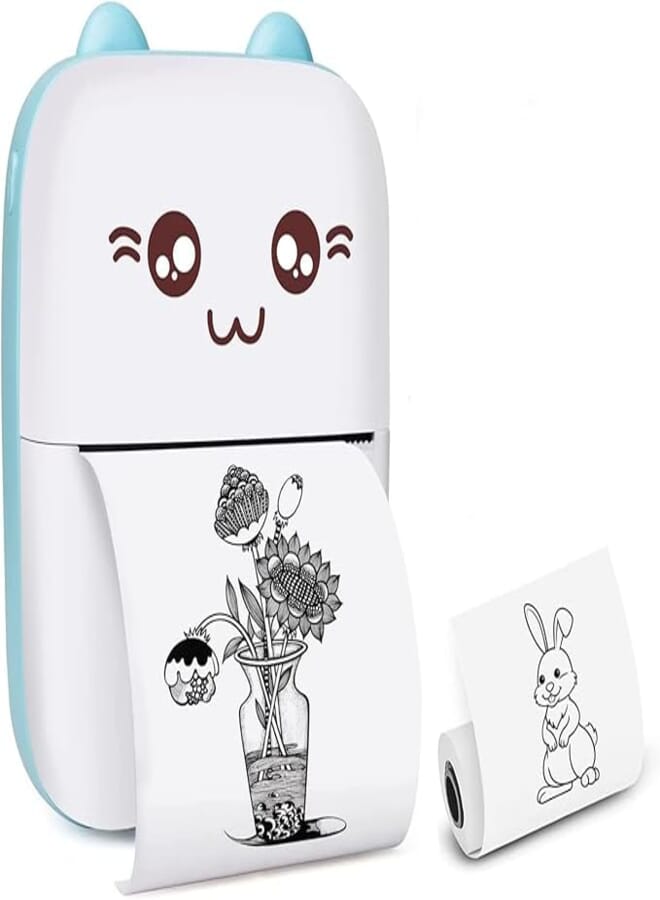 طابعة حرارية صغيرة بلوتوث بدون حبر